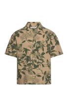 Pier Ripstop Flower Print Shirt Designers Shirts Short-sleeved Green H...