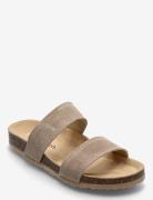 Biabetricia Twin Strap Sandal Flade Sandaler Beige Bianco