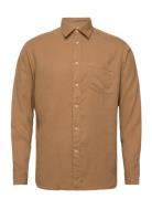 Slhregpastel-Linen Shirt Ls W Tops Shirts Casual Brown Selected Homme