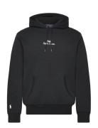Logo Double-Knit Hoodie Tops Sweatshirts & Hoodies Hoodies Black Polo ...