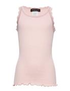 Silk Top W/ Lace Tops T-shirts Sleeveless Rosemunde Kids