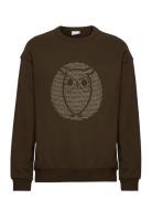 Loose Fit Sweat With Owl Print - Go Tops Sweatshirts & Hoodies Sweatsh...