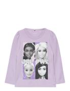 Nmfsemma Barbie Ls Top Sky Tops T-shirts Long-sleeved T-Skjorte Purple...