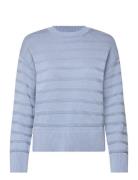 Tonal Striped Cotton C-Neck Tops Knitwear Jumpers Blue GANT