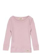 Plain Tee Ls Tops T-shirts Long-sleeved T-Skjorte Pink MarMar Copenhag...