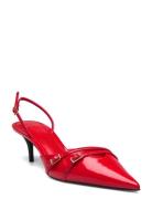 Slingback Heeled Shoes With Buckle Shoes Heels Pumps Sling Backs Red M...