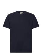 Textured Ss T-Shirt Tops T-Kortærmet Skjorte Blue GANT