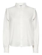 Srindia Shirt Solid Tops Blouses Long-sleeved White Soft Rebels