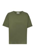 Fizvalley Tops T-shirts & Tops Short-sleeved Khaki Green American Vint...