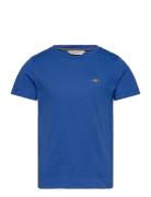 Shield Ss T-Shirt Tops T-Kortærmet Skjorte Blue GANT