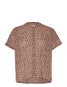 Myall Shirt Ss Tops Blouses Short-sleeved Brown Lollys Laundry