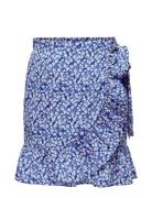 Onlolivia Wrap Skirt Wvn Kort Nederdel Blue ONLY