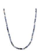 Beads Necklace 6Mm Halskæde Smykker Blue Edd.
