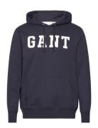 Gant Logo Sweat Hoodie Tops Sweatshirts & Hoodies Hoodies Navy GANT