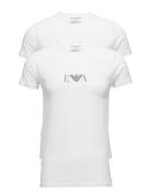 Mens Knit 2Pack T-Sh Tops T-Kortærmet Skjorte White Emporio Armani