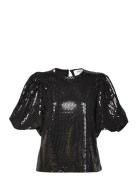 Slfsandy 2/4 O-Neck Top B Tops Blouses Short-sleeved Black Selected Fe...