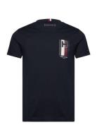 H Emblem Tee Tops T-Kortærmet Skjorte Navy Tommy Hilfiger