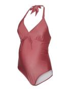 Mlmolly Halter Padded Swimsuit 2F Uv A. Badedragt Badetøj Pink Mamalic...