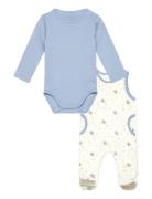 Body Ls W.velour Romper Sets Sets With Body Blue Fixoni