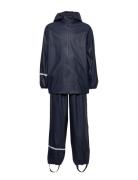 Basic Rainwear Set -Pu Outerwear Rainwear Rainwear Sets Blue CeLaVi