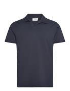 Stretch Polo Shirt S/S Tops Polos Short-sleeved Blue Lindbergh