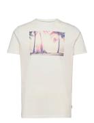 Clive Recycled Cotton Printed T-Shirt Tops T-Kortærmet Skjorte Cream K...
