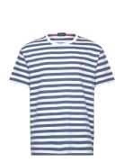 Classic Fit Striped Jersey T-Shirt Tops T-Kortærmet Skjorte Navy Polo ...