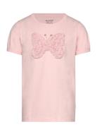 T-Shirt Ss Tops T-Kortærmet Skjorte Pink Minymo