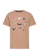 T-Shirt Ss Tops T-Kortærmet Skjorte Beige Minymo