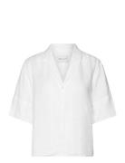 Rel Ss Linen Shirt Tops Shirts Short-sleeved White GANT