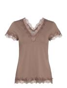 T-Shirt Tops Blouses Short-sleeved Brown Rosemunde