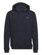 Basic Organic Hood Tops Sweatshirts & Hoodies Hoodies Navy Clean Cut C...