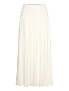 Gathered Maxi Skirt Lang Nederdel Cream Gina Tricot
