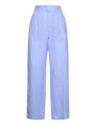 Linen Trousers Bottoms Trousers Wide Leg Blue Gina Tricot