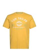 Logo Tee Tops T-Kortærmet Skjorte Yellow Tom Tailor