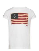 Flag Cotton Jersey Tee Tops T-Kortærmet Skjorte White Ralph Lauren Kid...