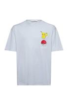Pikachu Pokemon T-Shirt Tops T-Kortærmet Skjorte Blue Mango