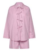 Stripel Set Shirt+Shorts Pyjamas Nattøj Pink Becksöndergaard