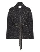 Quilted Jacket With Embroidered Details Quiltet Jakke Navy Mango