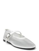 Mesh Ballerinas With Buckle Strap Ballerinasko Ballerinaer White Mango