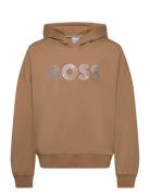 Hooded Sweatshirt Tops Sweatshirts & Hoodies Hoodies Brown BOSS