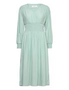 Dress W/ Smock Knælang Kjole Green Rosemunde