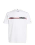 Chest Stripe Tee Tops T-Kortærmet Skjorte White Tommy Hilfiger