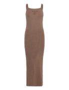 Ribbed Maxi Dress Maxikjole Festkjole Brown ROTATE Birger Christensen