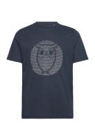 Regular Fit Owl Chest Print - Gots/ Tops T-Kortærmet Skjorte Navy Know...