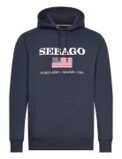 Sam Logo Hoodie Tops Sweatshirts & Hoodies Hoodies Navy Sebago