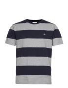 Bar Stripe Ss T-Shirt Tops T-Kortærmet Skjorte Grey GANT