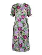 Vinaria S/S Wrap Midi Dress/Dc/Su Knælang Kjole Green Vila