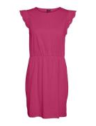 Vmemily Sl Gathering Dress Jrs Noos Kort Kjole Pink Vero Moda