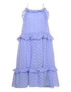 Maxi Strap Frill Dress Knælang Kjole Blue Stella Nova